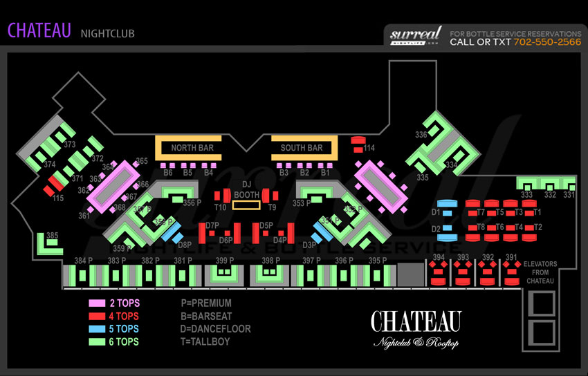 Chateau Seating Map