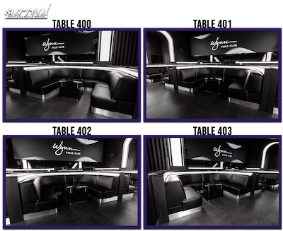 Dance Floor Tables: 400-403 (10 people each)